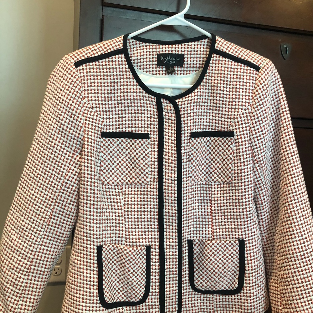 Work Blazer With Black Piping